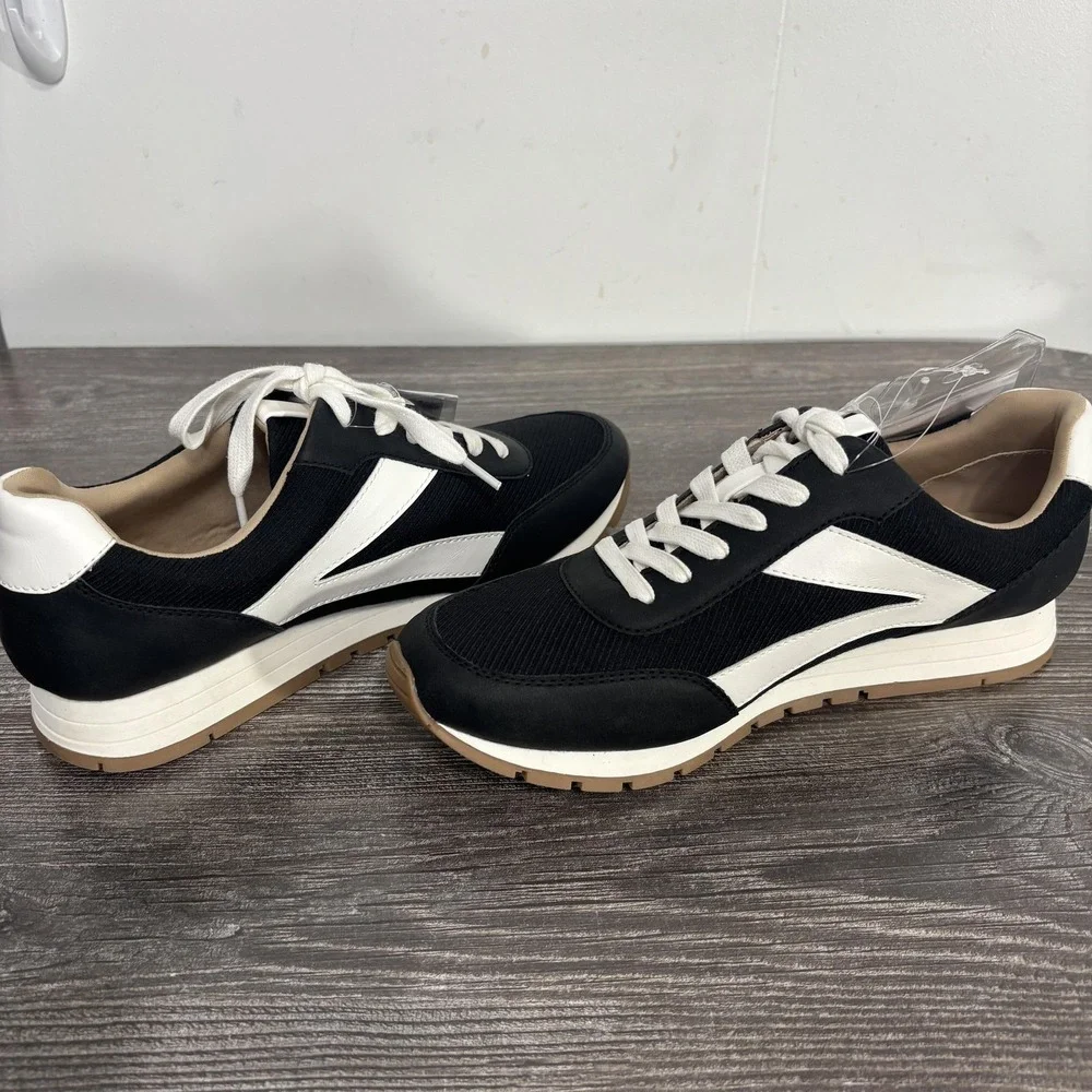 Denver Hayes Braylee Shoes Mens Size 8 Black White Casual Sneaker Sample Lace Up